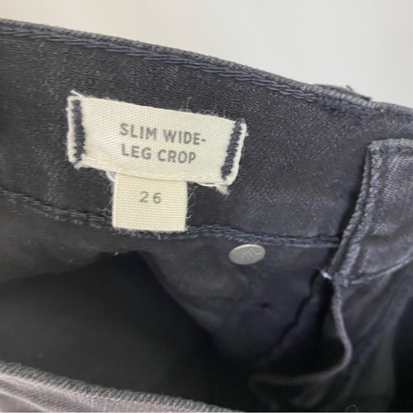 Madewell Slim Wide Leg Crop Jeans Women’s 26 Faded Black High Rise - Picture 14 of 16